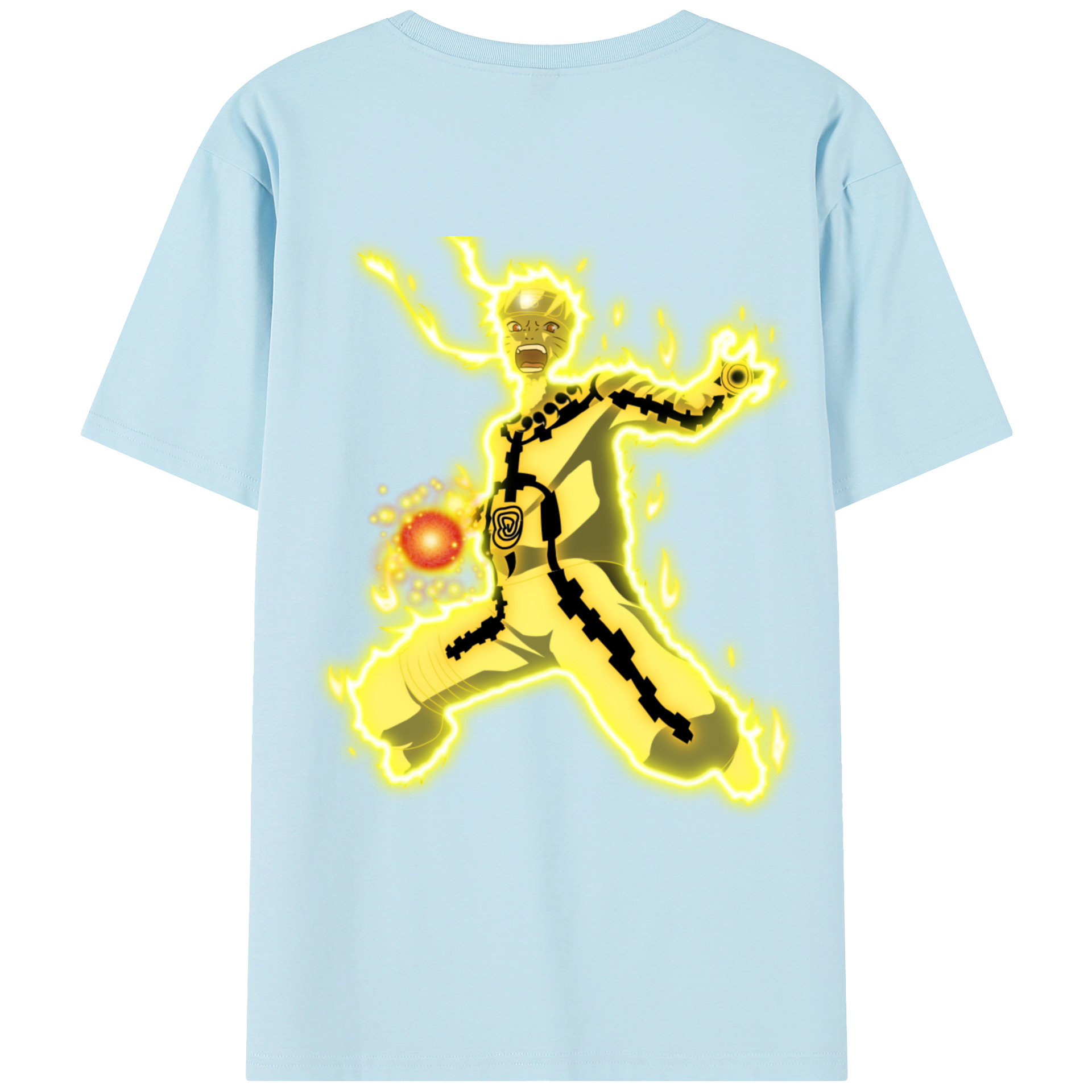 （画像用） NARUTO -ナルト- うずまき ナルト Uzumaki Naruto 綿100％半袖Tシャツ（背面プリント）